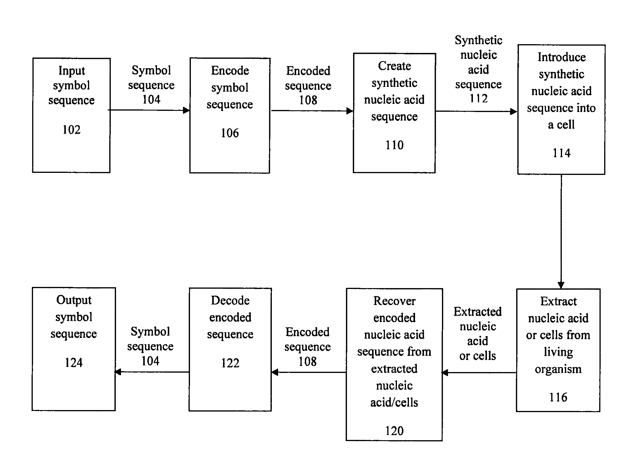 Encoding text into nucleic acid sequences