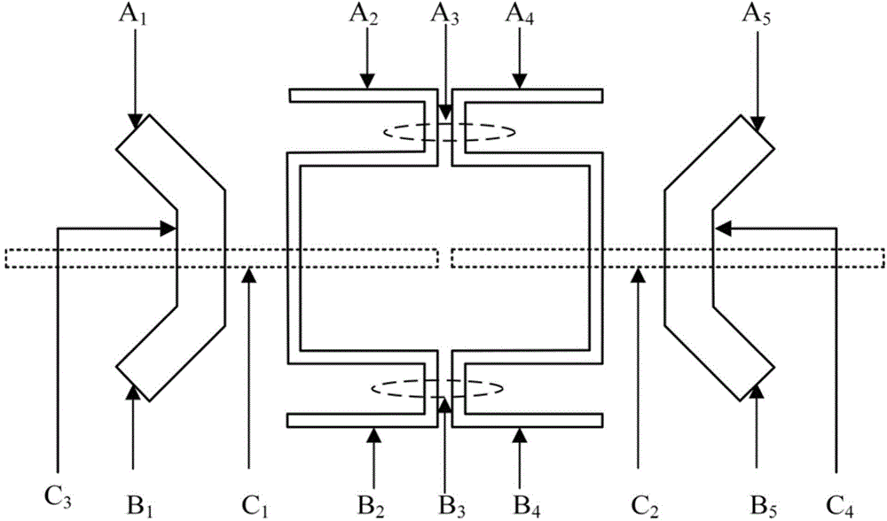 Grooved wire coupling and feeding bandpass unit for multi-frequency balance filter/diplexer