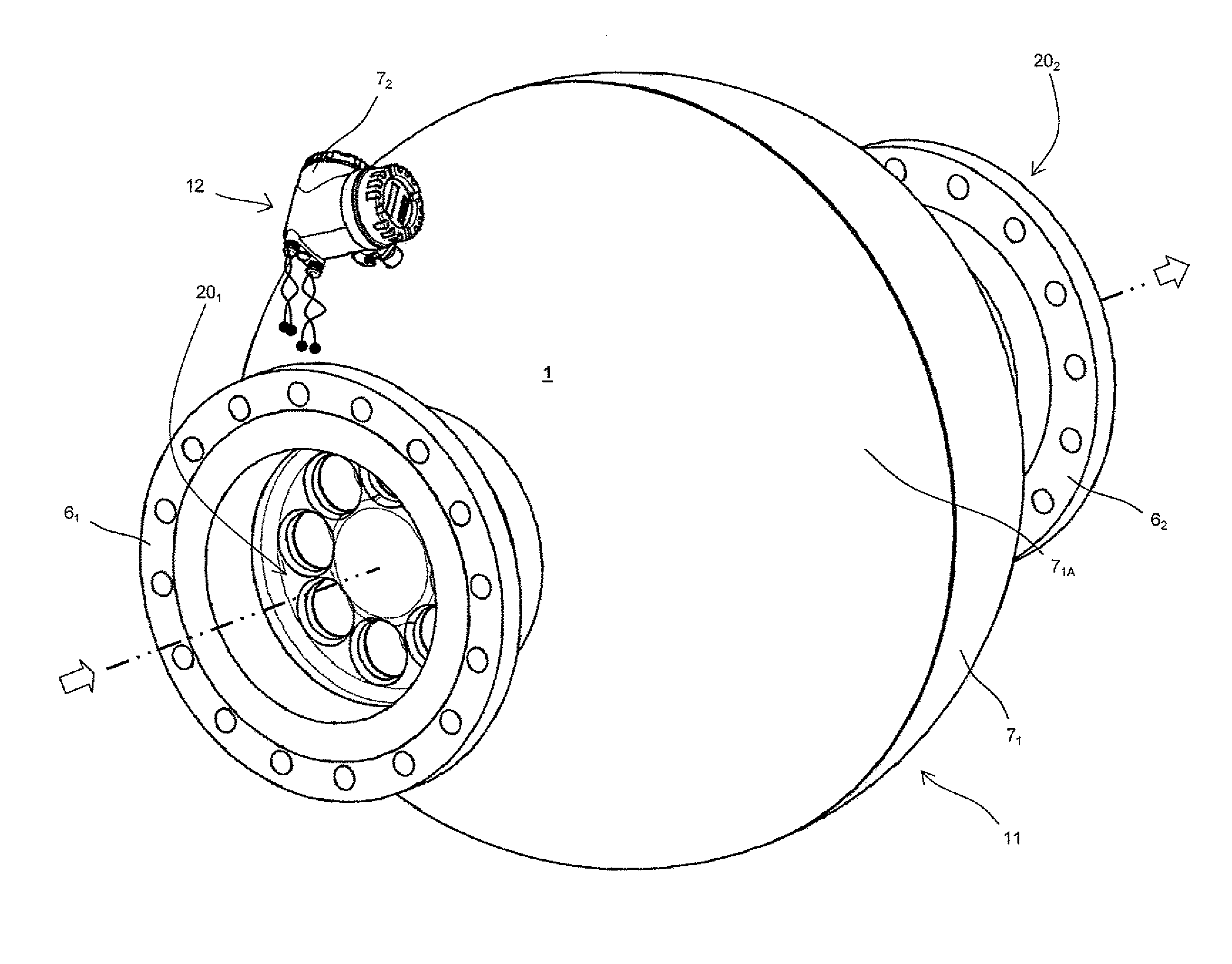 Measuring transducer of vibration type and measuring system