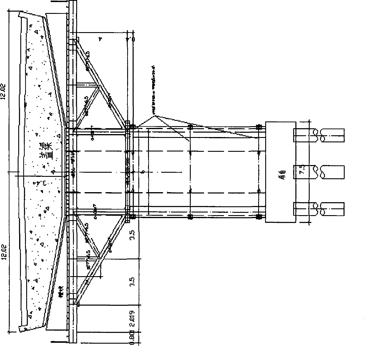 Novel assembling method for bent cap bearing frame