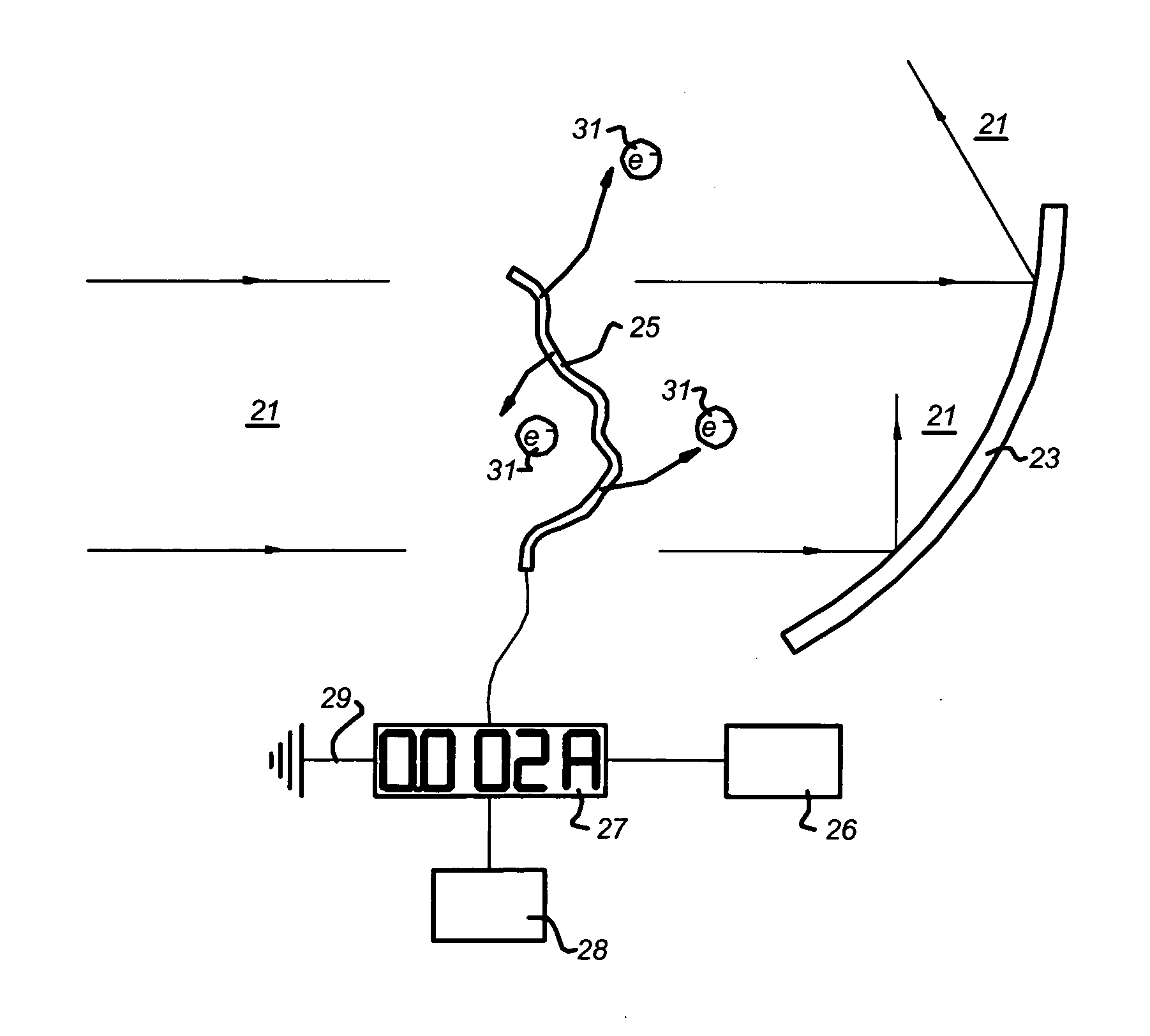 Assembly for detection of radiation flux and contamination of an optical component, lithographic apparatus including such an assembly and device manufacturing method