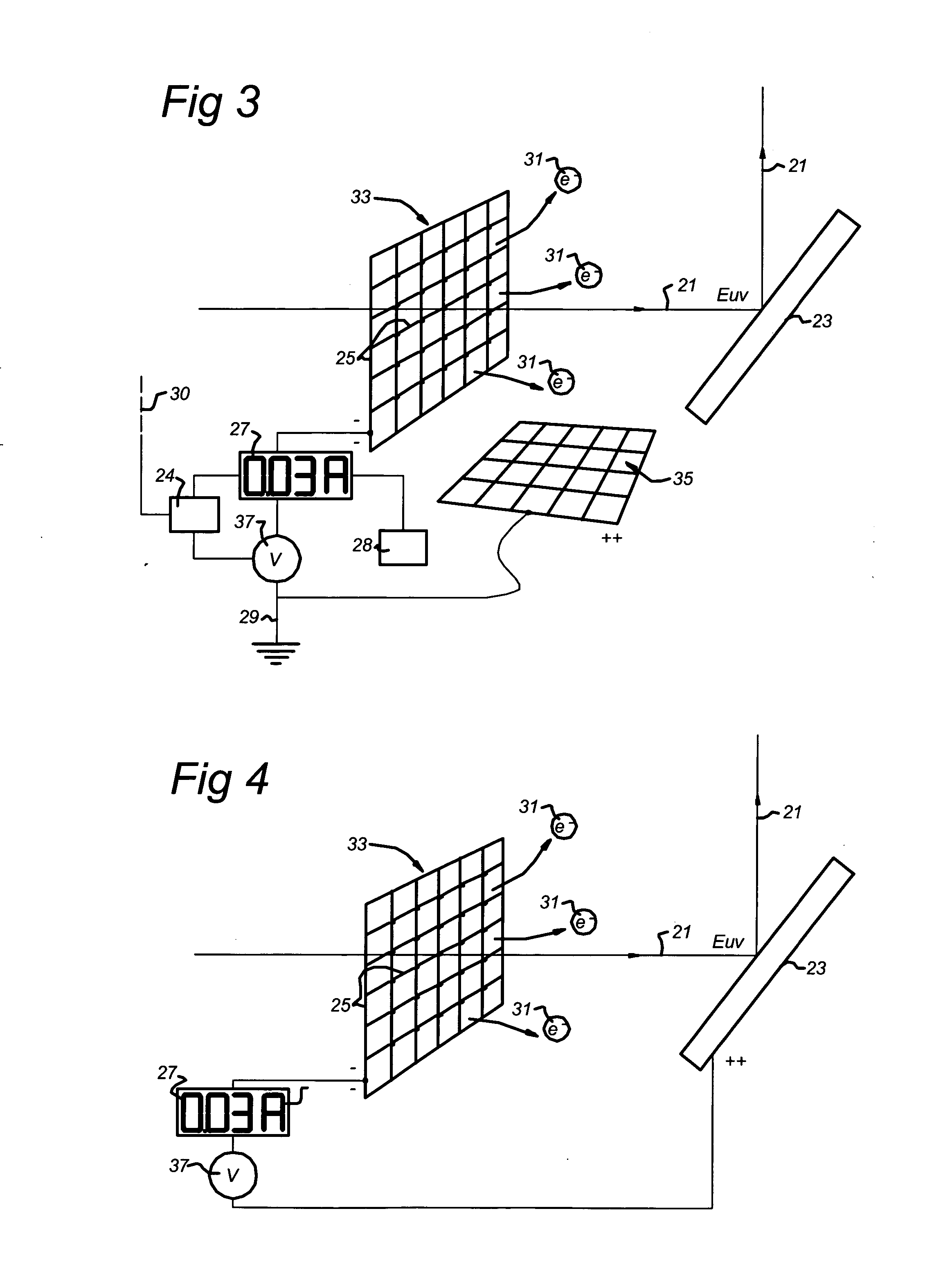 Assembly for detection of radiation flux and contamination of an optical component, lithographic apparatus including such an assembly and device manufacturing method