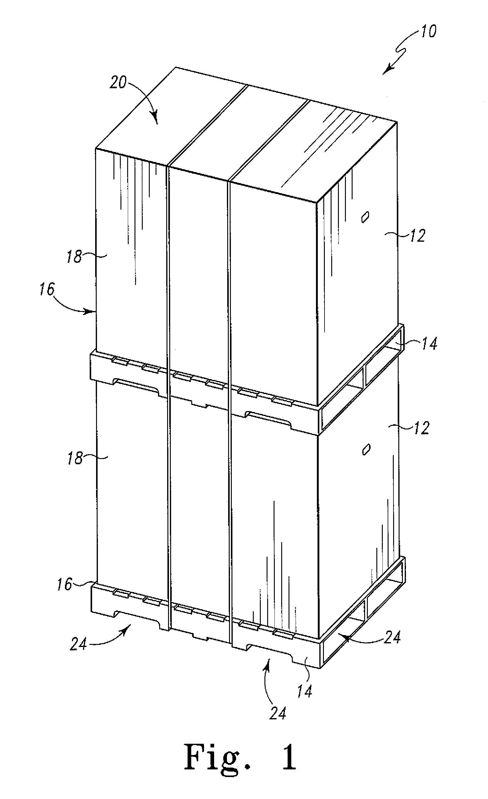 Double stacked pallet system for rolled sheet goods