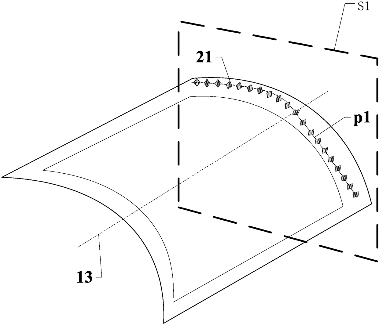 Curved surface display panel, and stress detecting and voltage adjusting method thereof