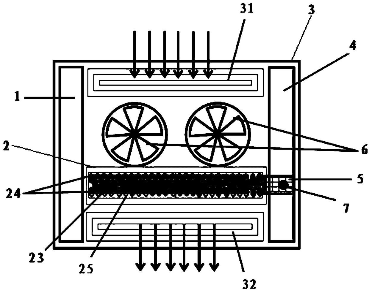 A filter type electrochemical air sterilization and purification device