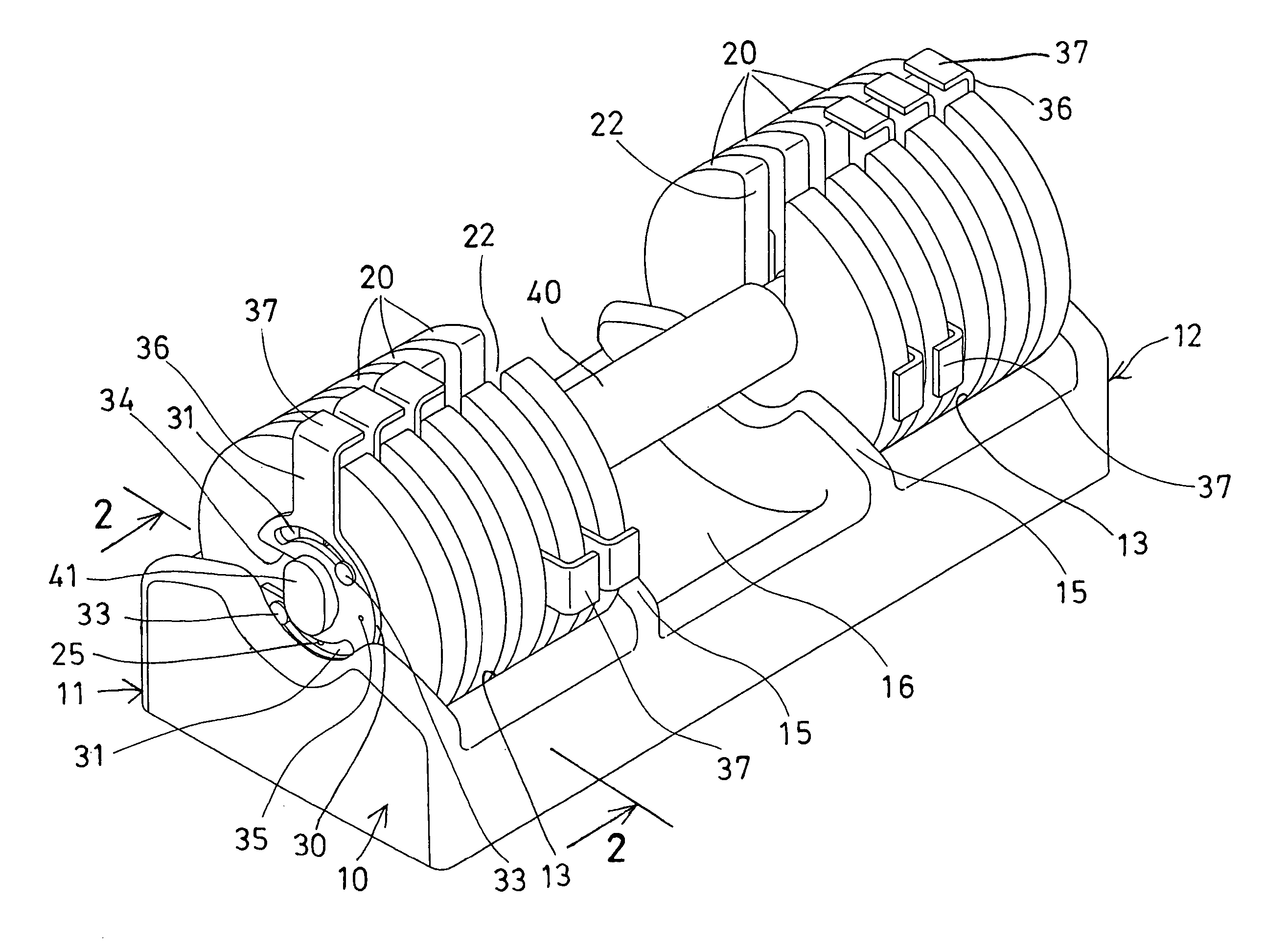 Weight lifting device having selector device