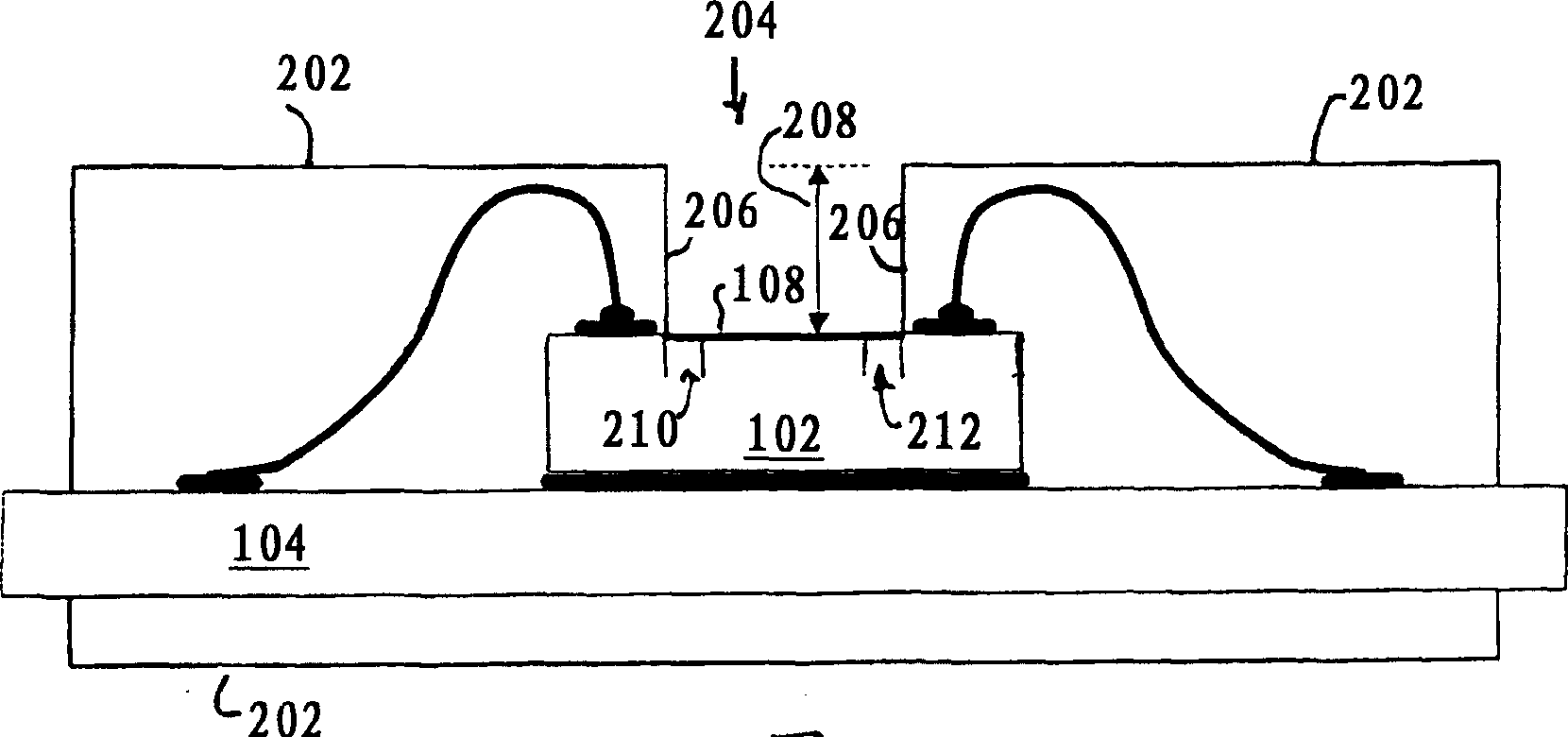 System for providing package for opening hollow cavity low-profile packaged semiconductor