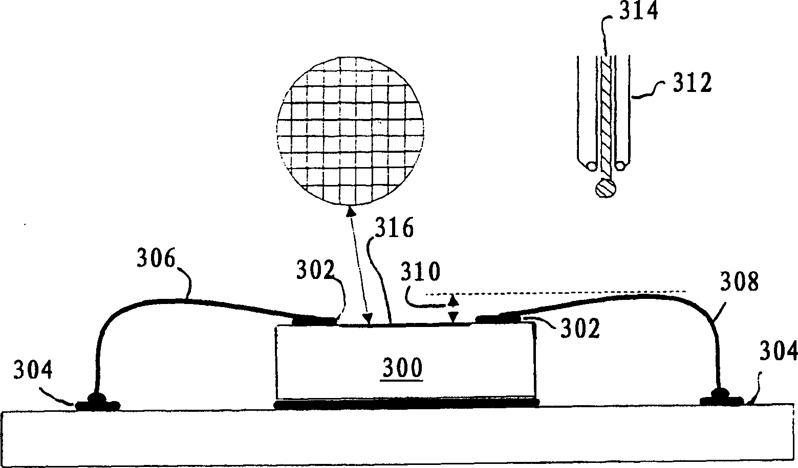 System for providing package for opening hollow cavity low-profile packaged semiconductor