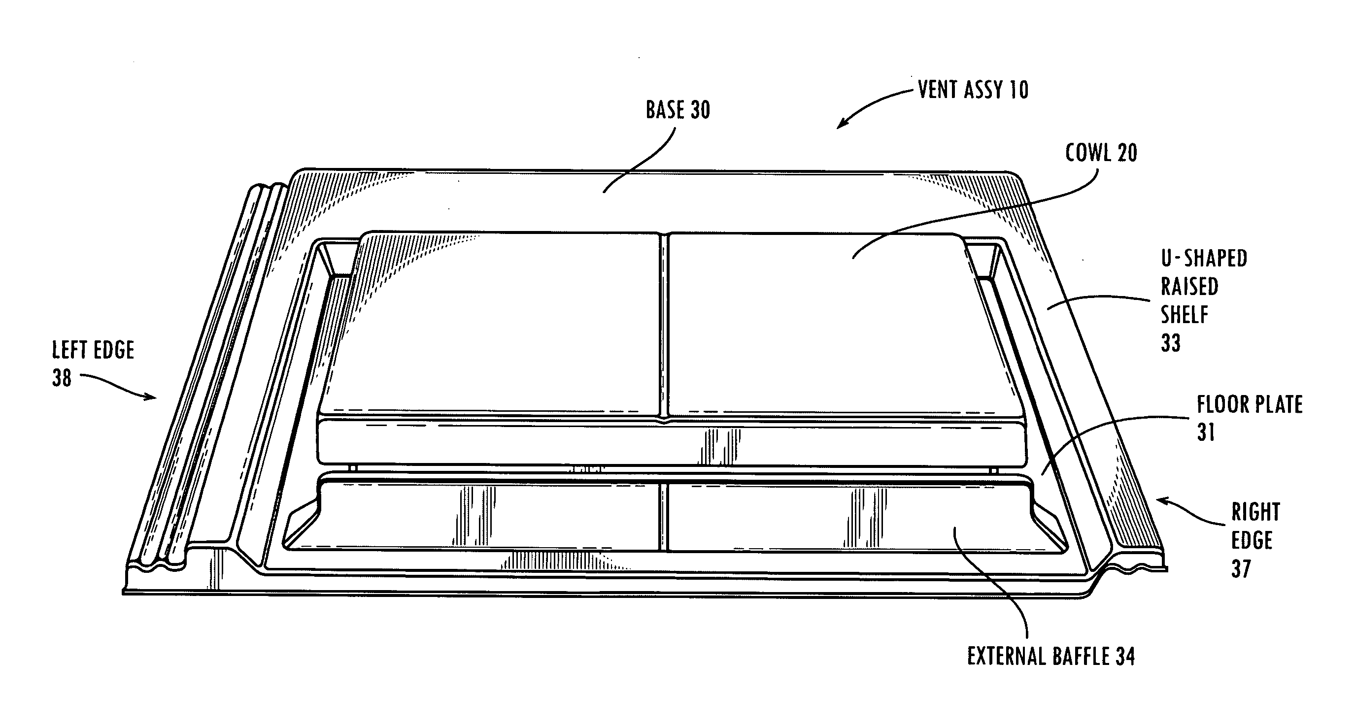 Roof vent having labyrinth features