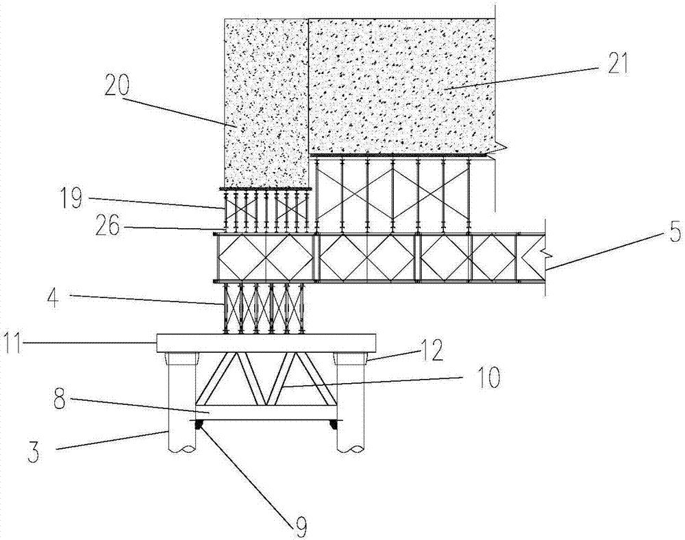 Bailey truss double-layer bidirectional arrangement high-supported formwork construction method