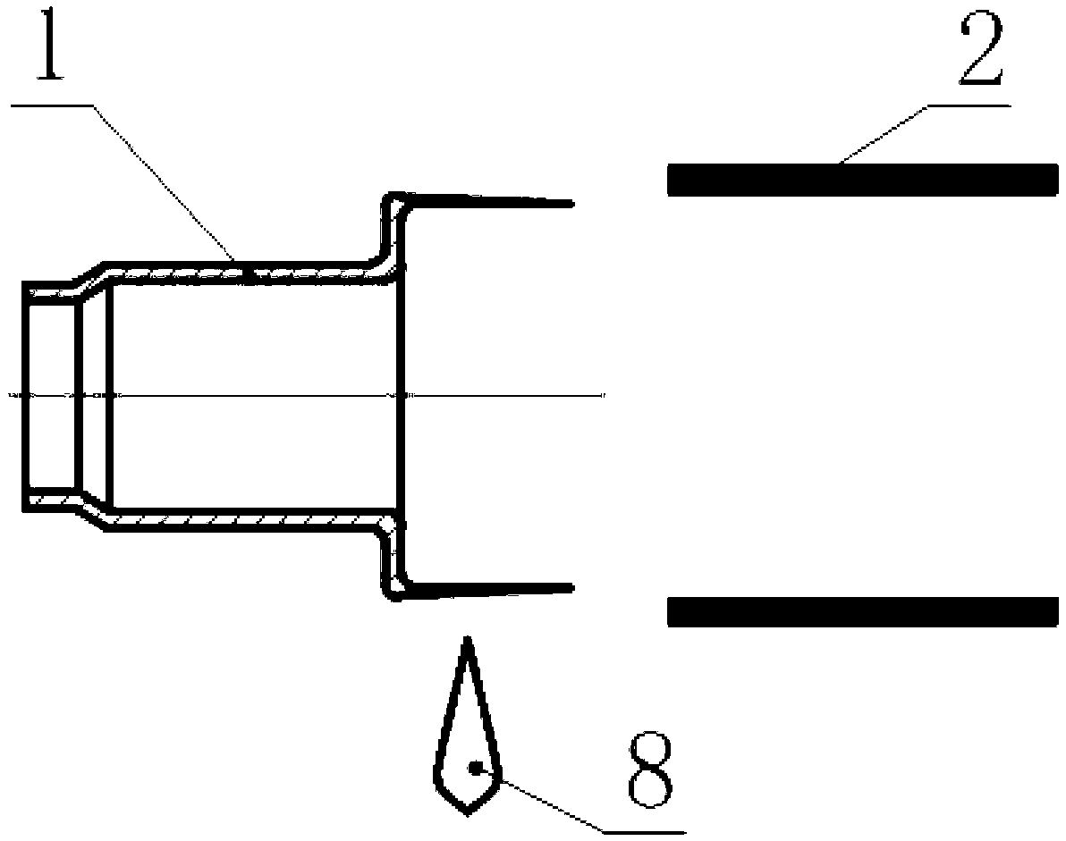 Sealing connection method of high borosilicate glass tube and copper