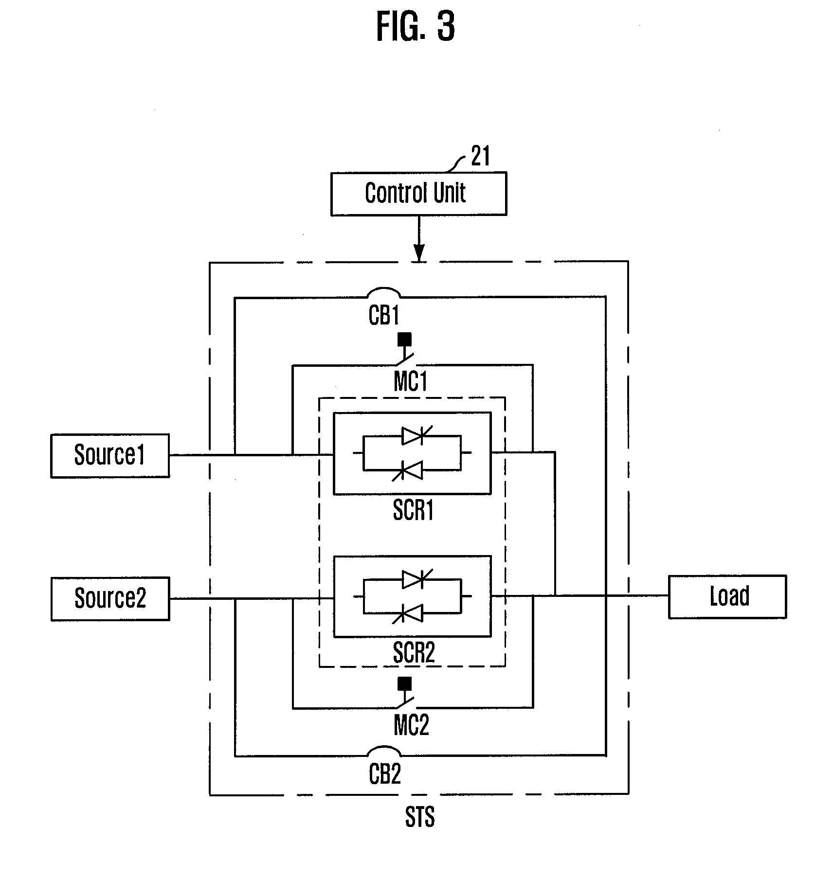 Static transfer switch device, power supply apparatus using the switch device and switching method thereof