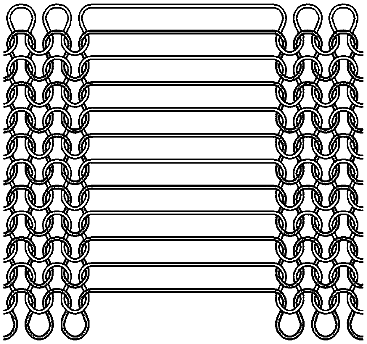 Float interlaced texture of knitted fabrics and knitting method of float interlaced texture of knitted fabrics