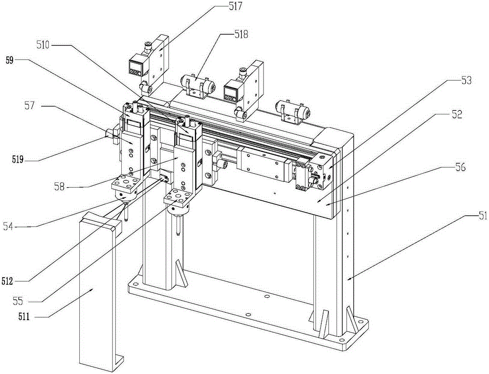 Gap removing device for assembling workpieces by inserting