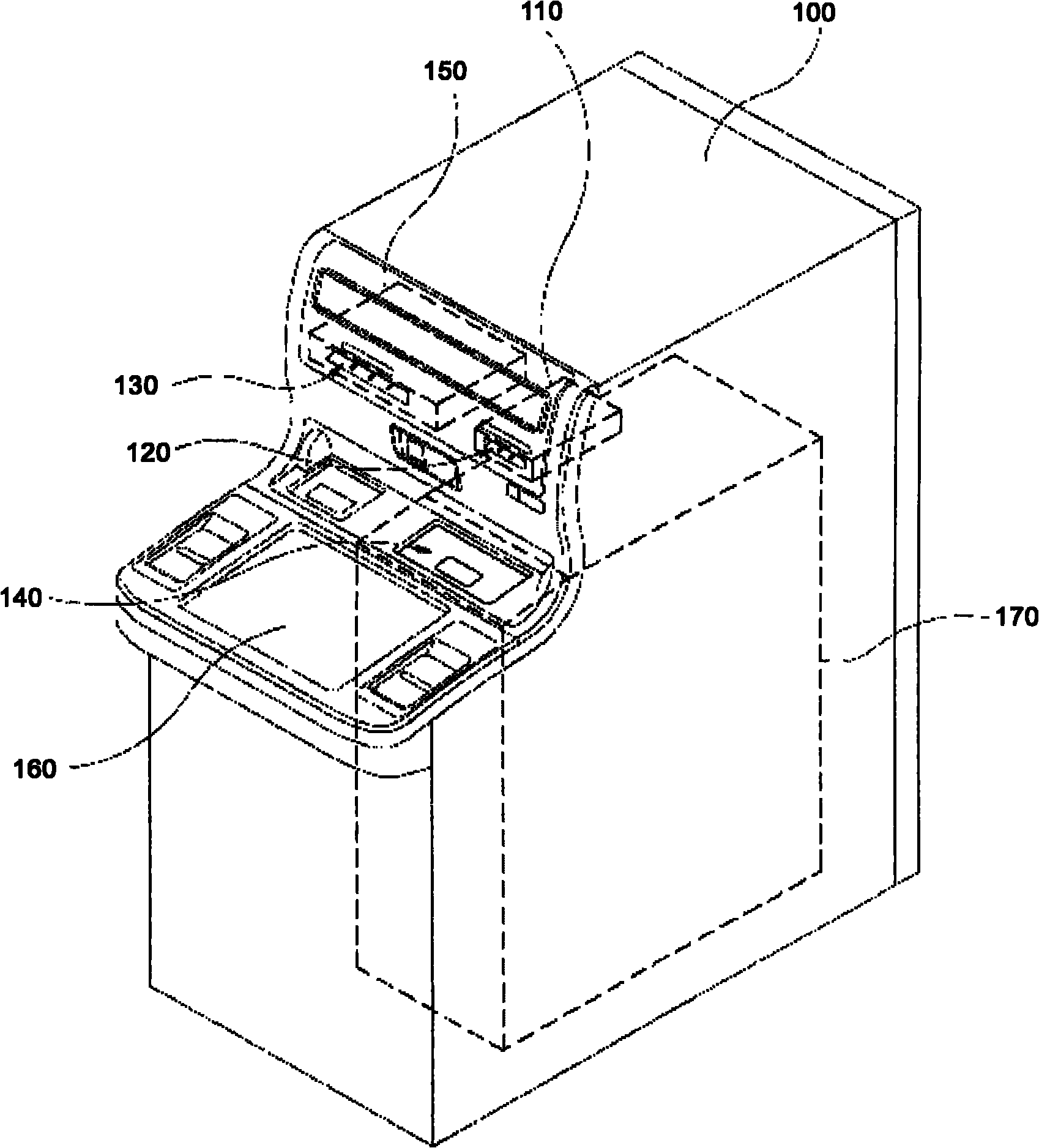 Paper money deposit and withdrawal device for an automated teller machine