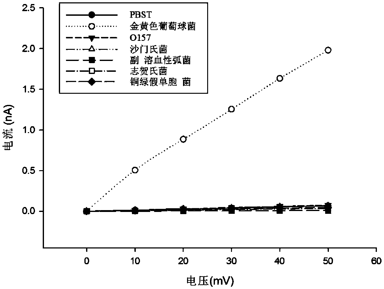 Kit and method for detection of staphylococcus aureus by fine-pitch array electrode based immune quantitative sensor