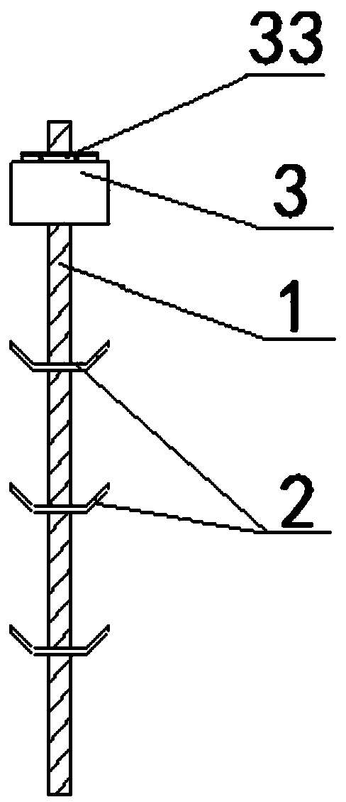 Anchoring system of fishbone-shaped basalt fiber