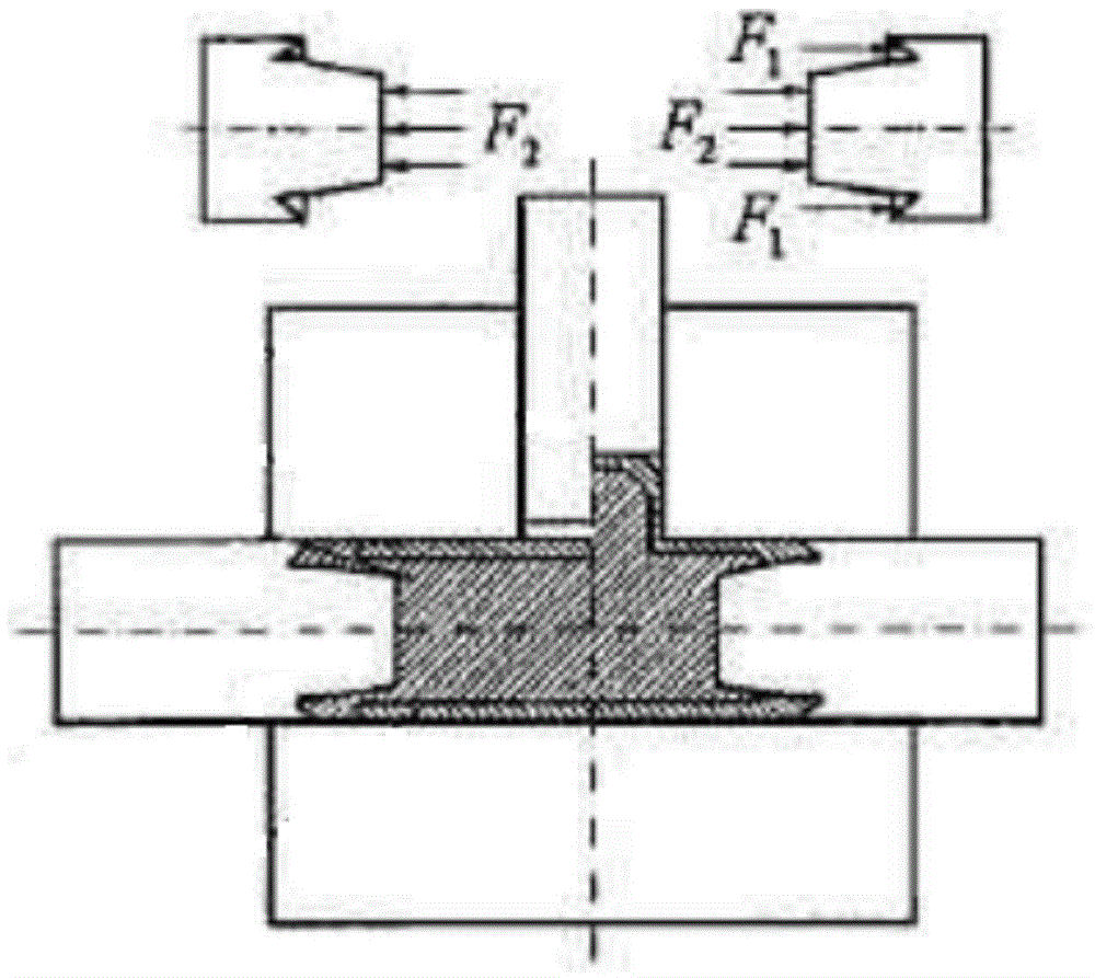 Locking rigid-plastic compound bulging forming apparatus for large-caliber three-way pipes