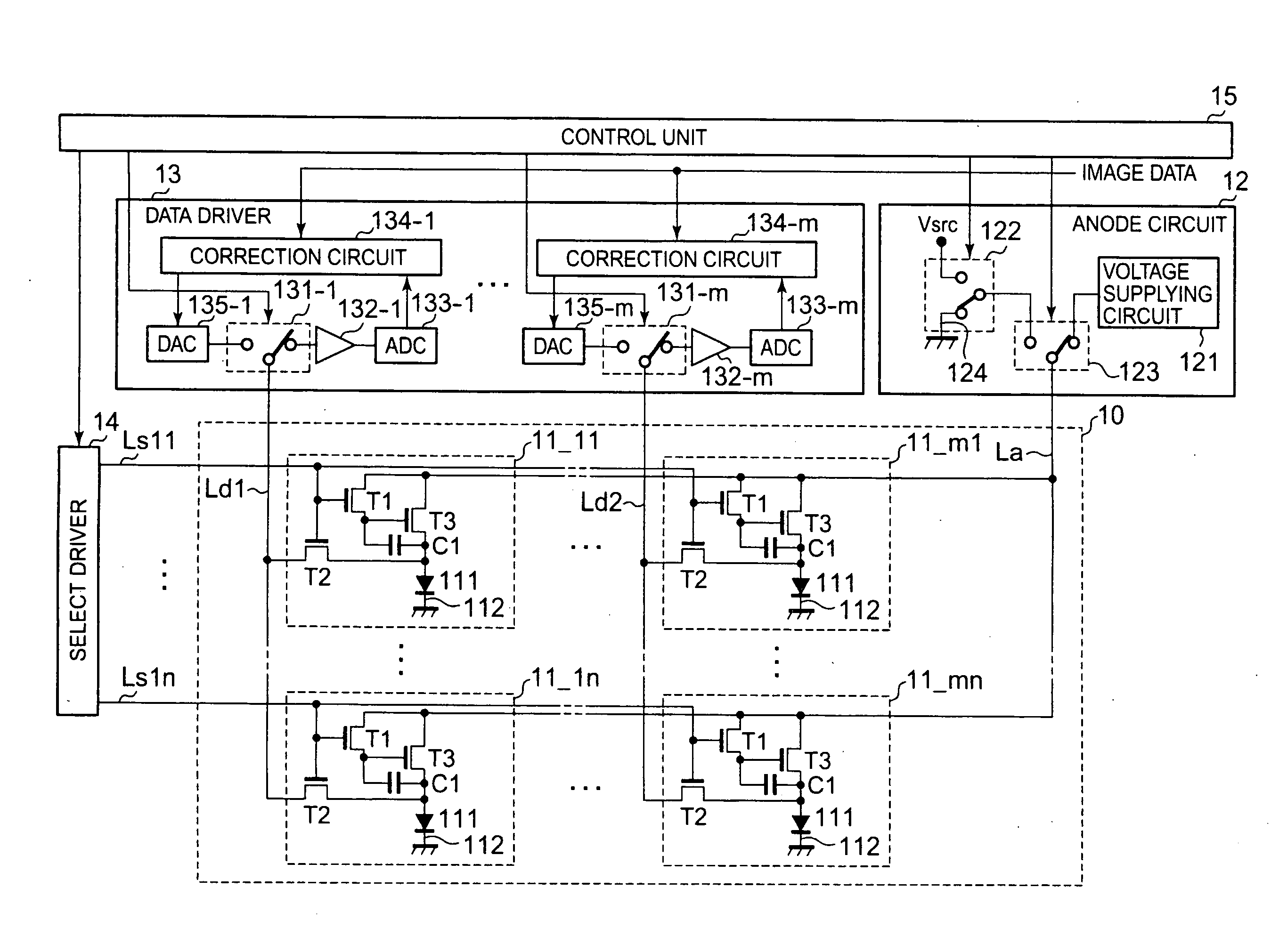 Light-emitting device, display device, and method for controlling driving of the light-emitting device