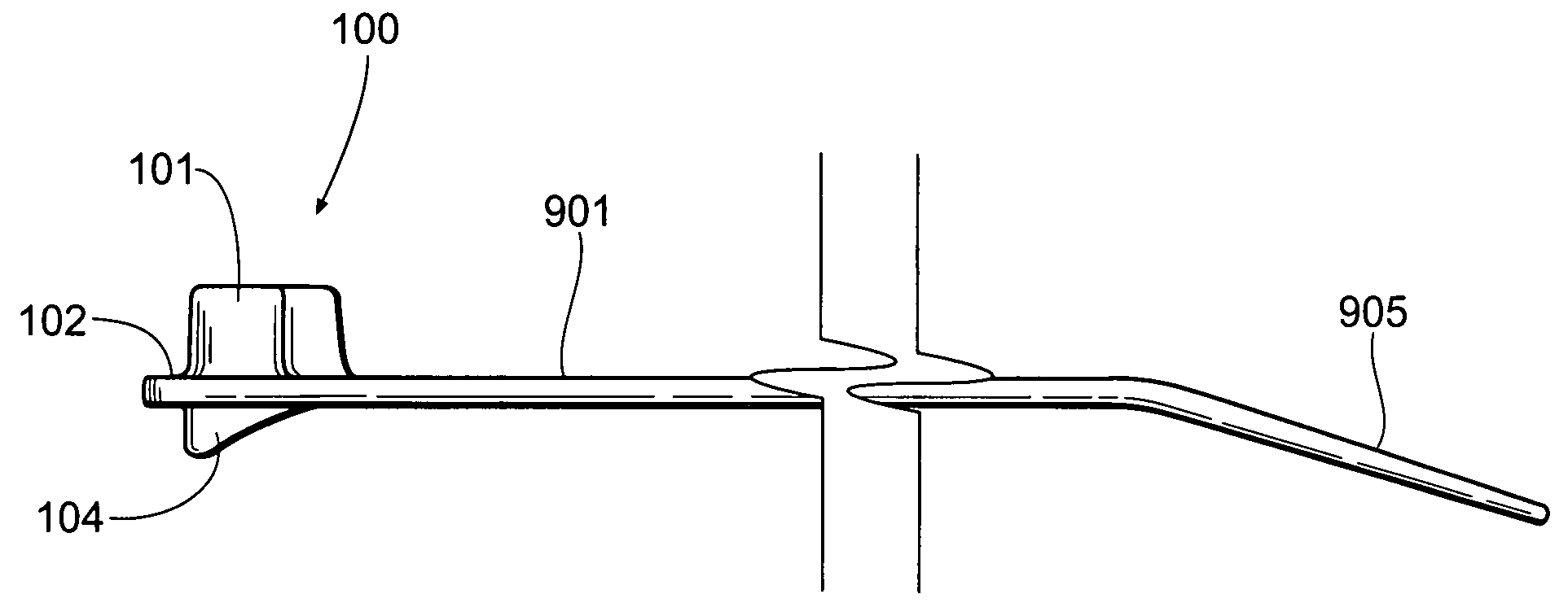 Element of a cable tie strap