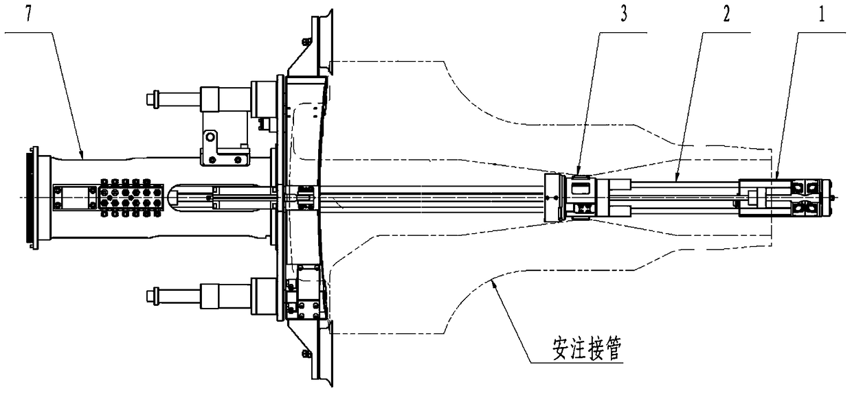 A driving device for automatic inspection and positioning of safety injection pipes of reactor pressure vessels