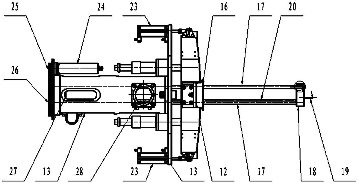 A driving device for automatic inspection and positioning of safety injection pipes of reactor pressure vessels