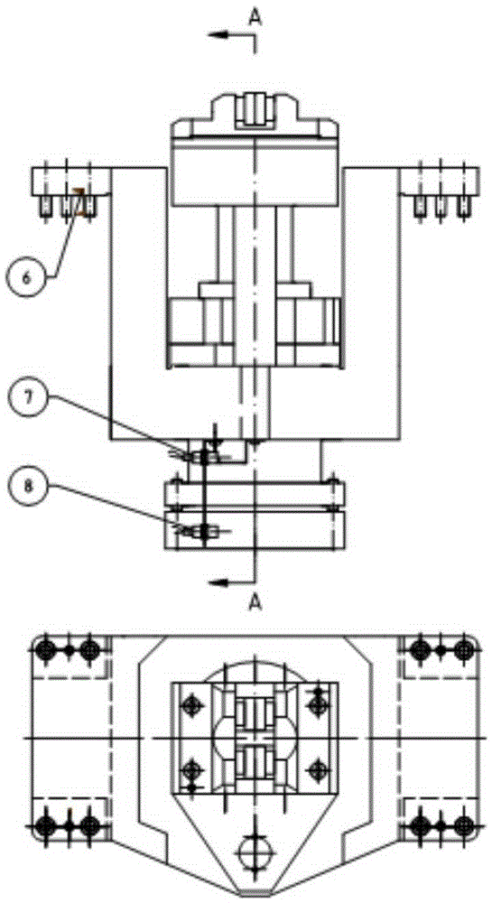 Lead screw horizontal installation supporting device and work process thereof