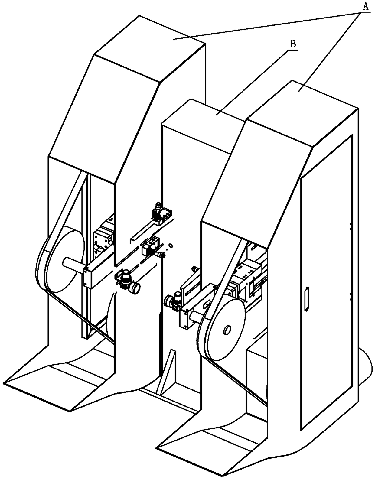 Double-side double-station force control belt sander and polishing work station thereof