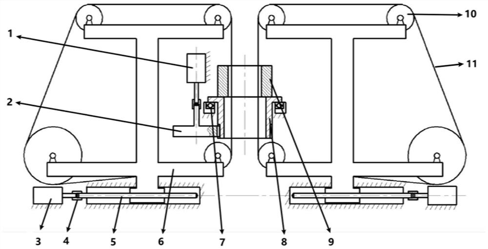 Double-wire cutting device for amorphous motor iron core