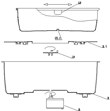 Air current heating device swinging food back and forth