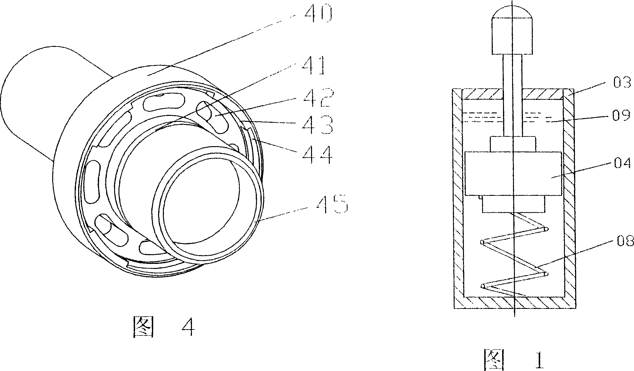 Gradual damping oil buffer