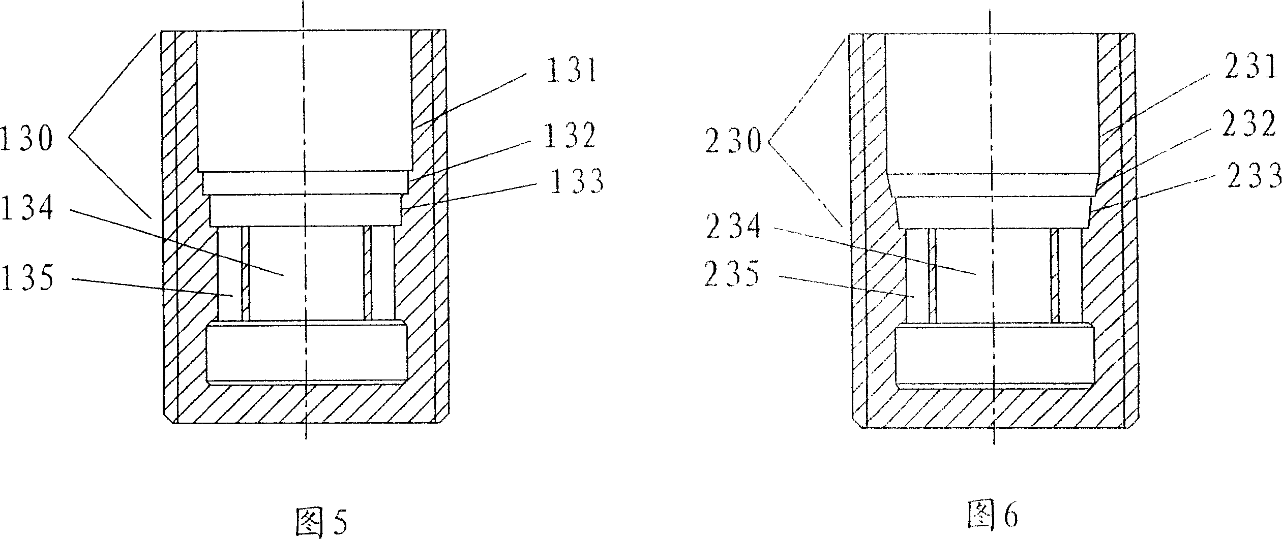 Gradual damping oil buffer