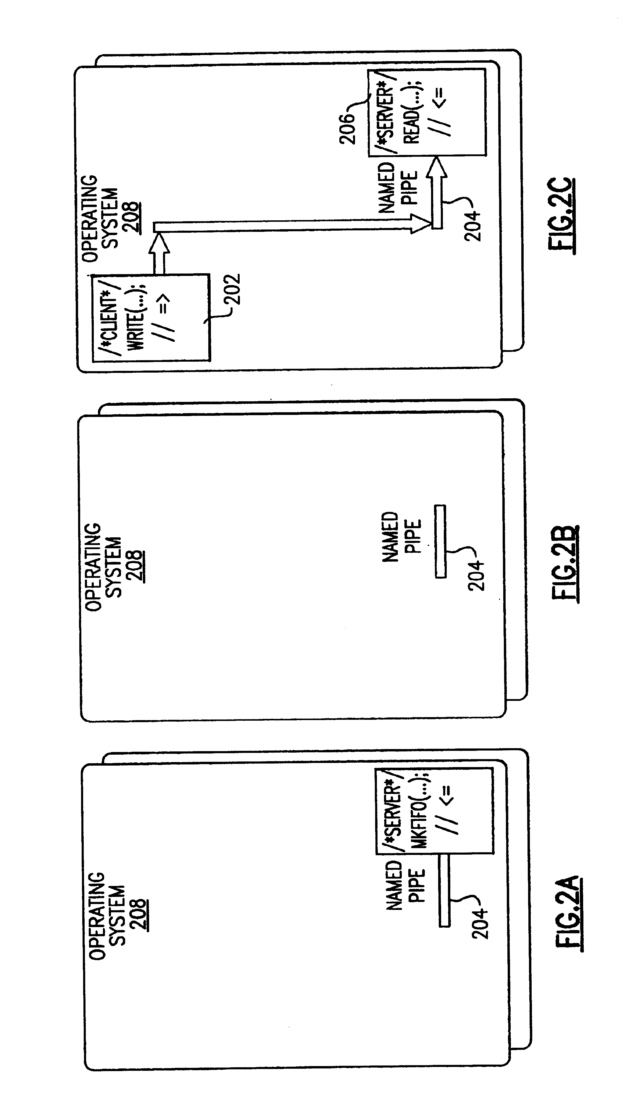 Method, apparatus and program storage device for enabling the reading of data from a named pipe while minimizing the use of system resources