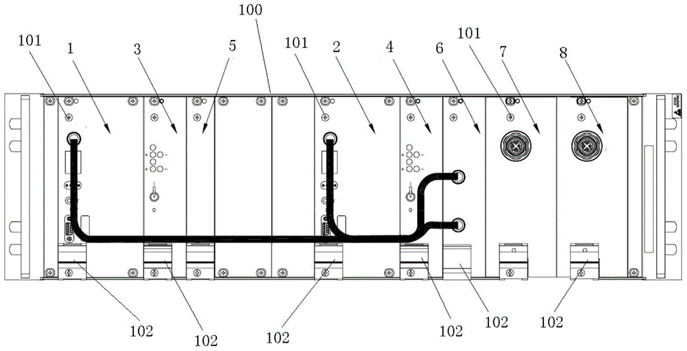 Safety controller sub-rack of 2-out-2 vehicle-mounted signal system and storage structure