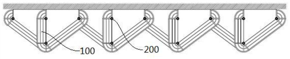 Connecting structure of platform single bodies of independent space framework system and building facade