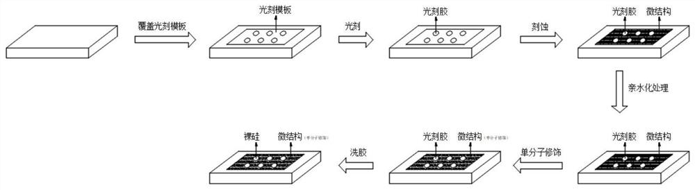 Preparation method and application of chip with hydrophilic-super-hydrophobic composite interface