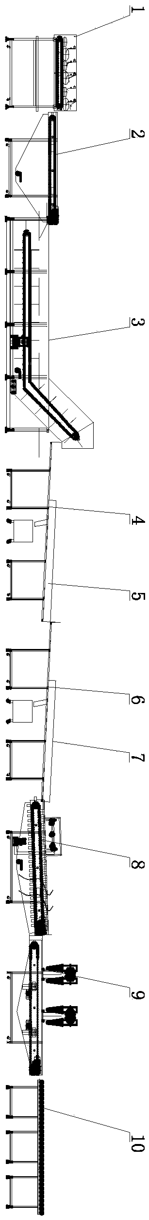 Salmon automatic processing production line and automatic processing method