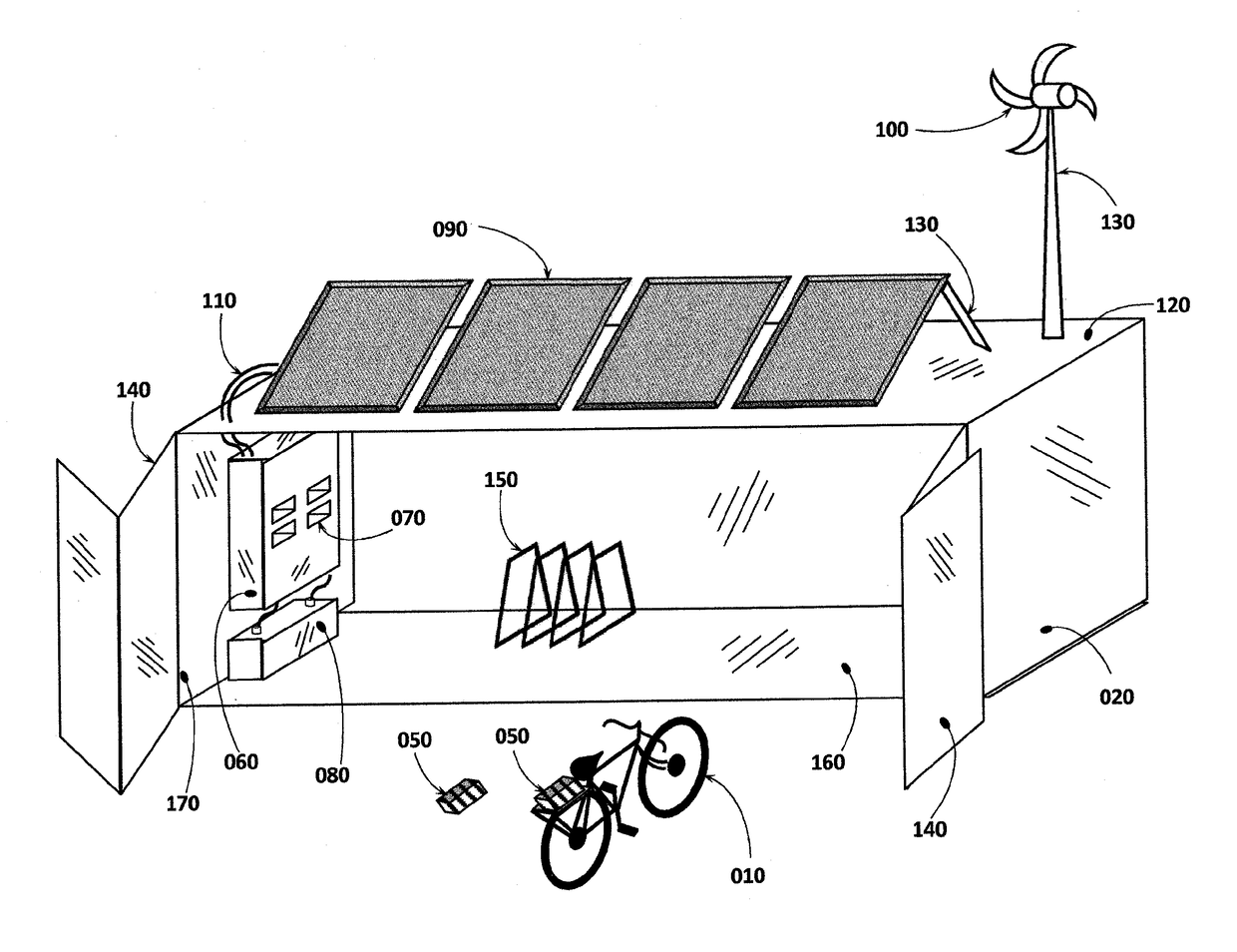 Electric Bicycle Rental Outlet For Use In Off-Grid Locations