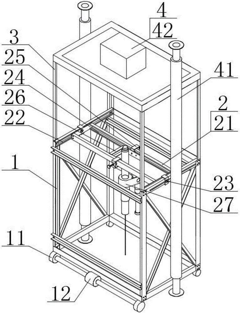 Stable drilling device of coal mine self-movement floor anchor rod