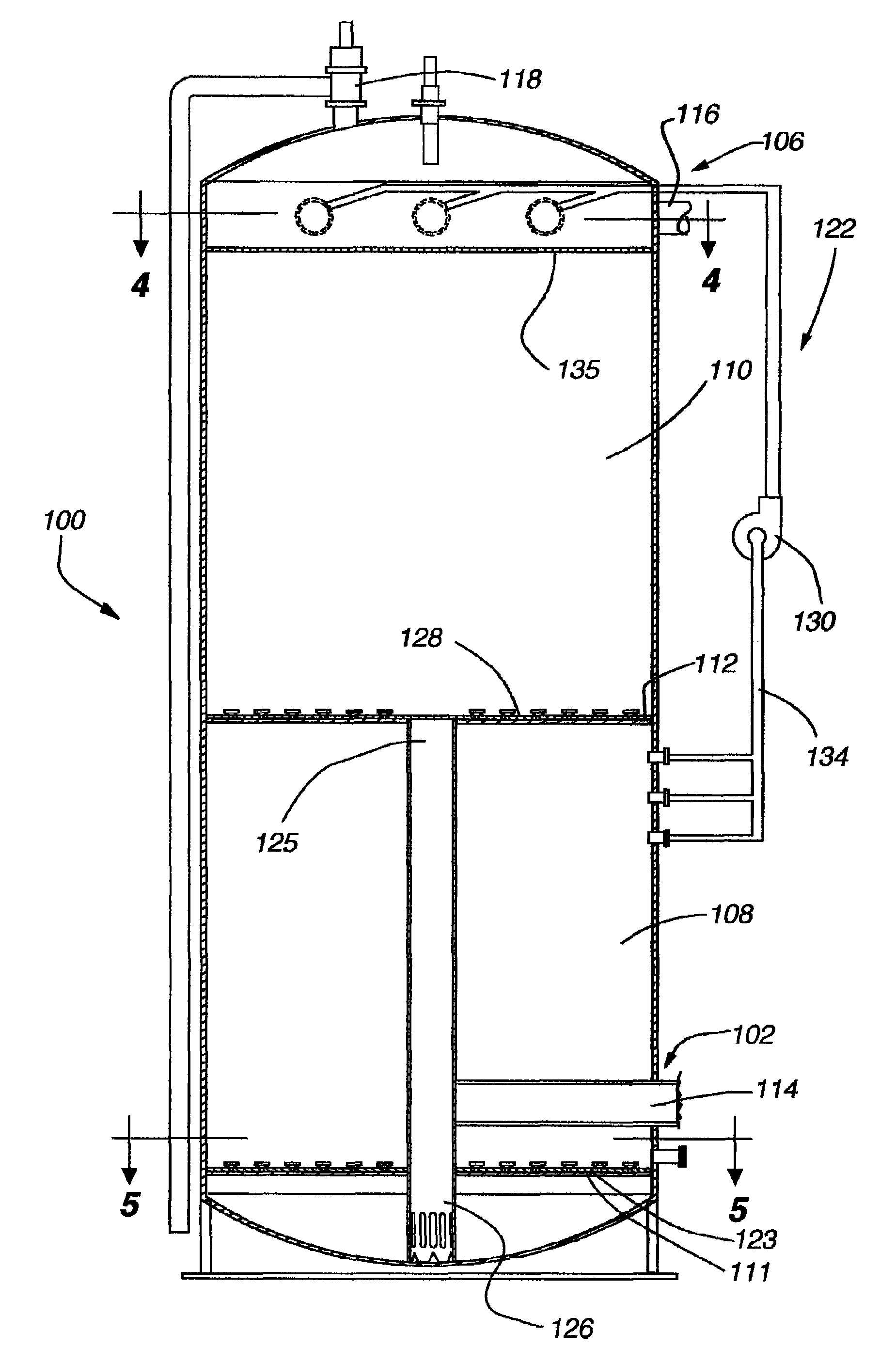 System and apparatus for purging absorptive materials used in the removal of contaminates from an aqueous medium