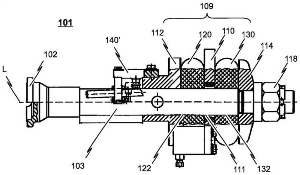 Hinge for the hinged connection of the connecting rod to the carriage