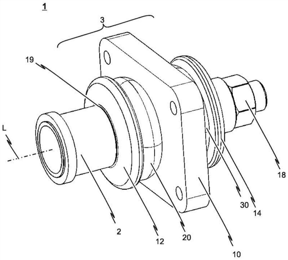 Hinge for the hinged connection of the connecting rod to the carriage