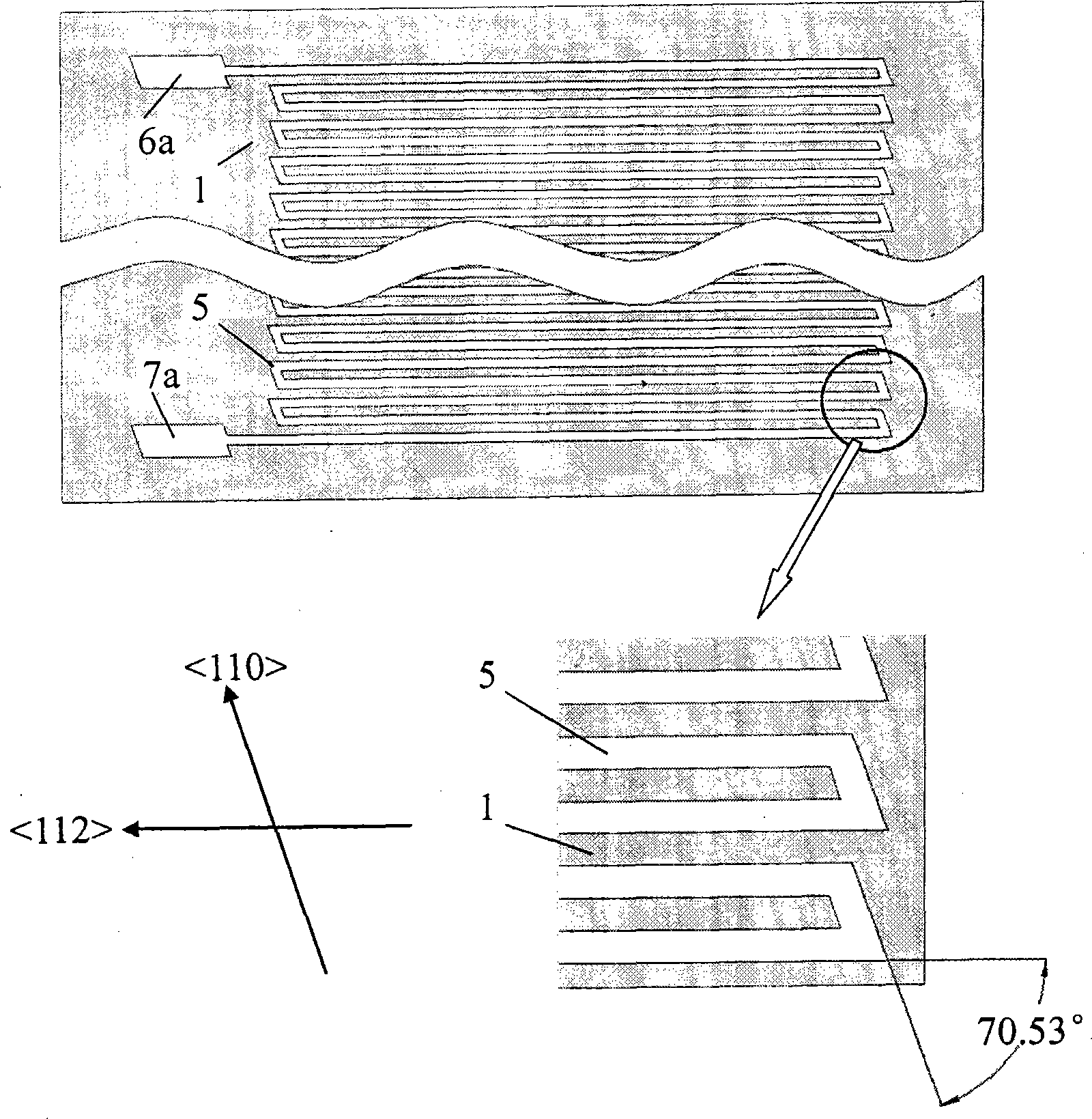 Micro gas chromatographic column with high depth-to-width ratio and wet corrosion manufacturing method thereof