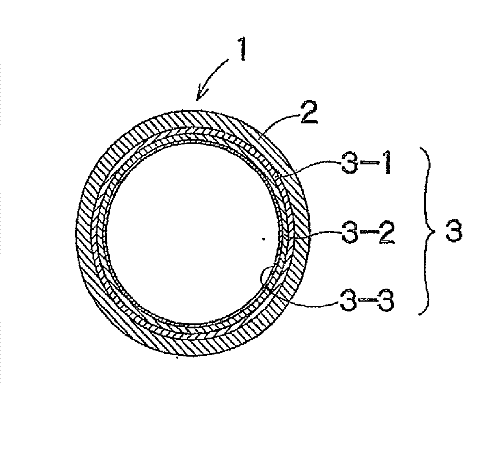 Multilayered resin tube-shaped body