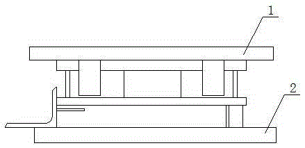 Side plate stamping die for externally-hung heater box shell