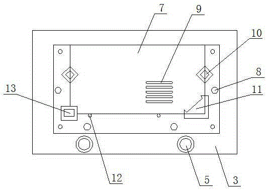 Side plate stamping die for externally-hung heater box shell