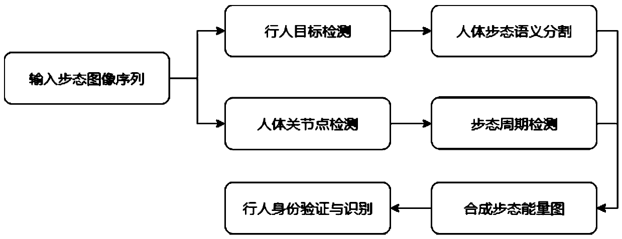 Gait feature extraction method and pedestrian identity recognition method based on gait features