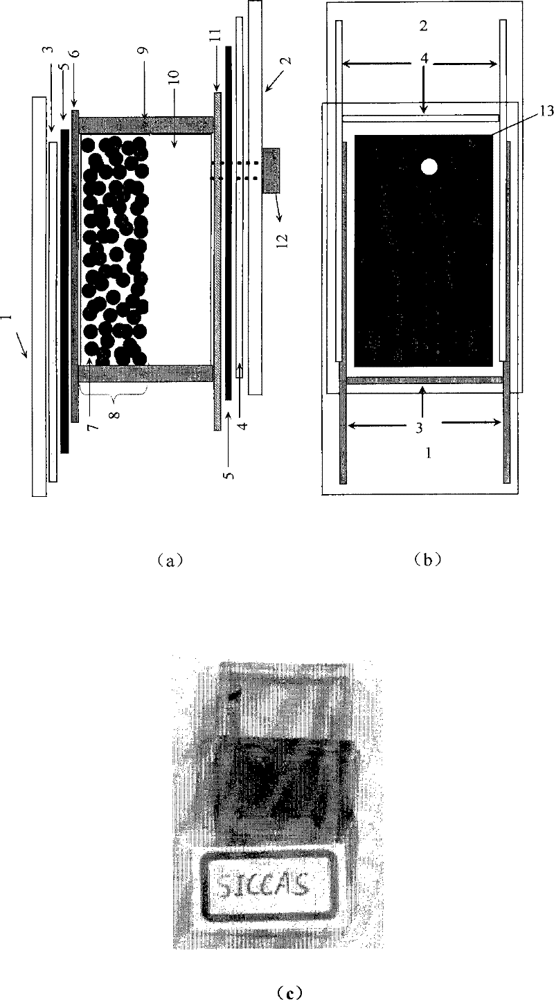 Production method of nanocrystalline TiO2 solar battery prototype device