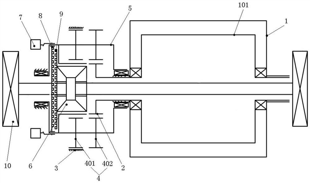 Coaxial electric drive axle power assembly with disconnecting mechanism