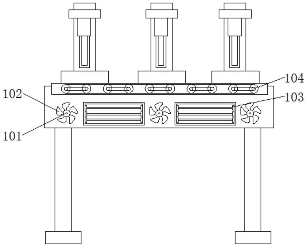 Cooling device applied to plastic production line